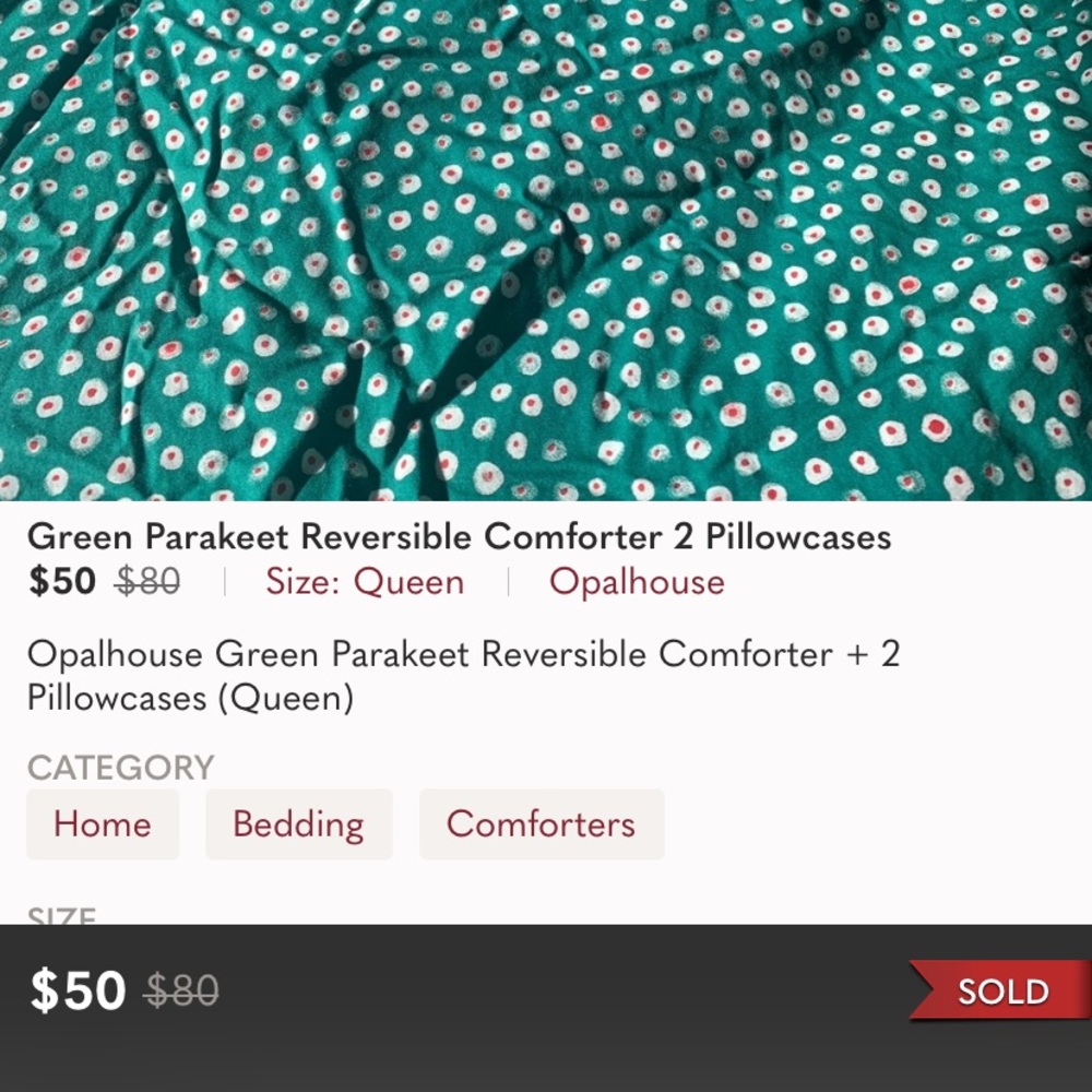 Queen parakeet comforter + 2 pillow cases